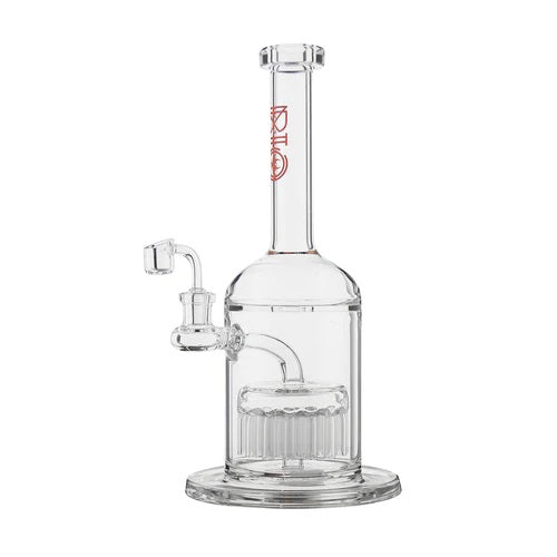 Biohazard 12in 37 Arm Tube Red — straight tube bong with 37 arm perc, hero shot