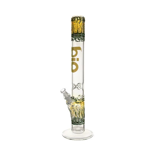 Biohazard 18in Worked Straight Green — worked straight tube bong, hero shot