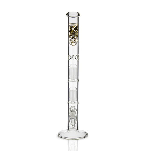 Biohazard 22in Straight Double 10 Arm Tree Perc Camo — straight tube bong with double 10 arm tree percs, alternate angle