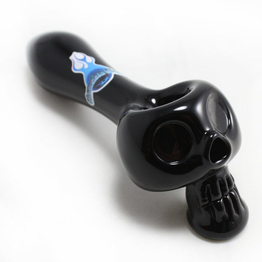 Chameleon Glass - Bone Head Pipe - Black