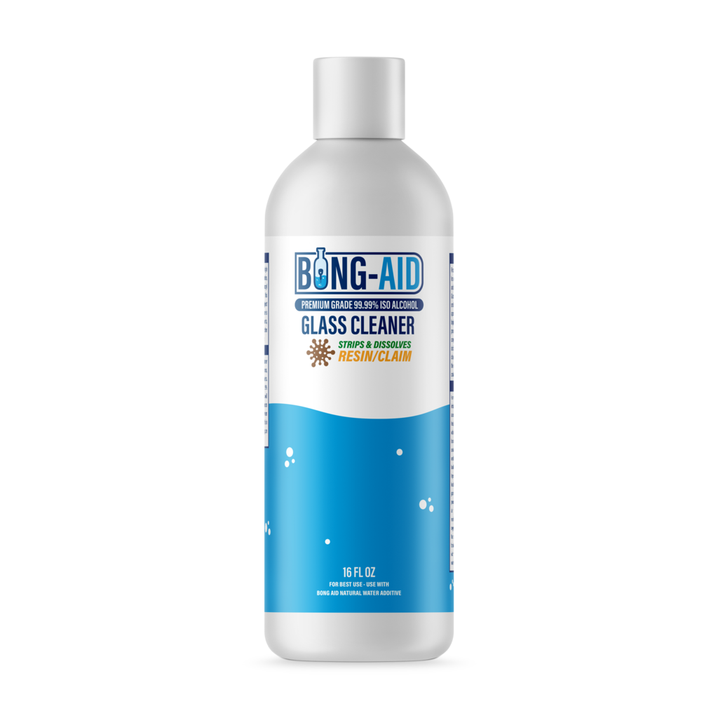 Bong Aid Glass Cleaner 16oz — concentrated cleaning solution removes resin and tar from bongs and dab rigs