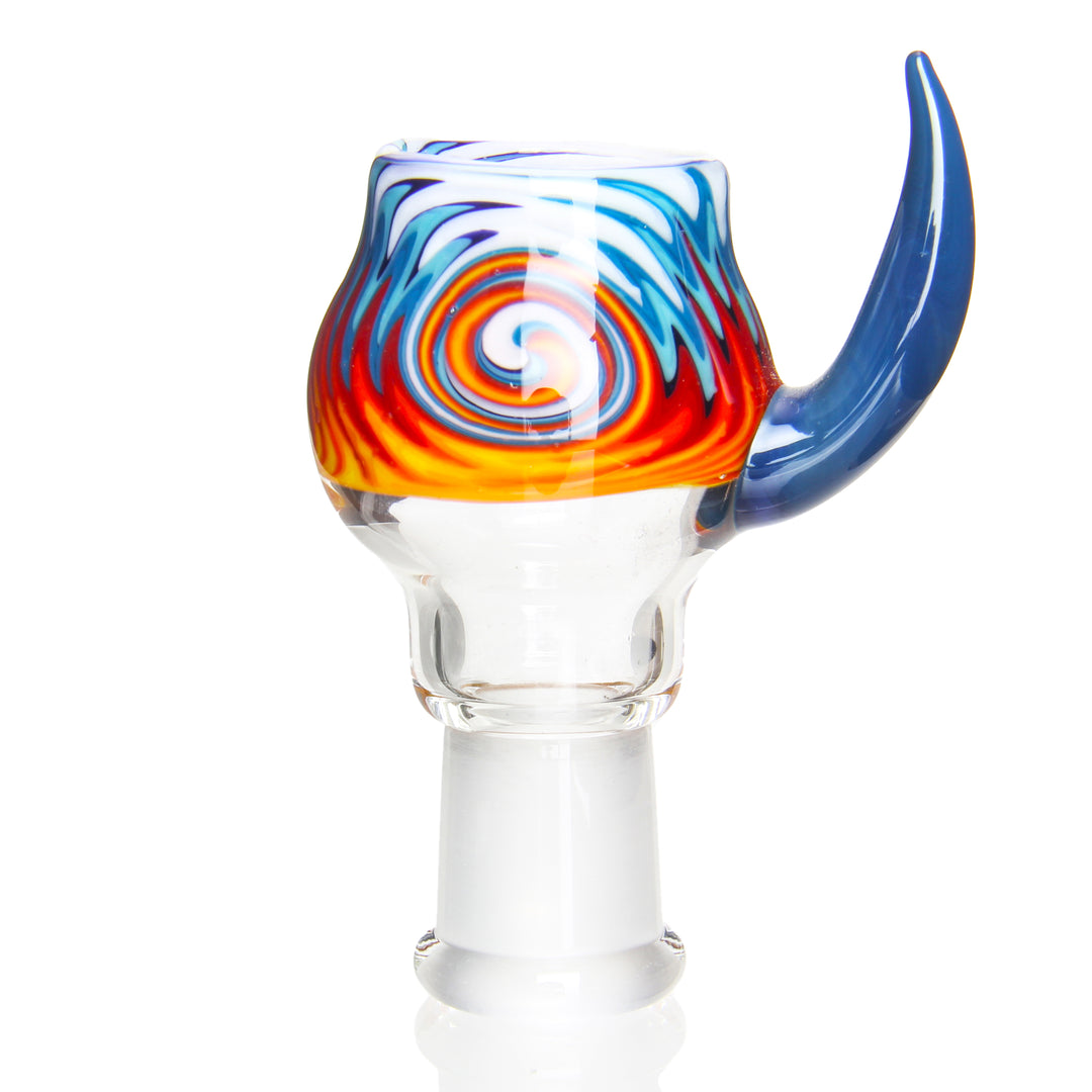 Boro Syndicate 14mm Dome Fire and Ice — handblown 14mm dome carb cap in Fire and Ice colorway