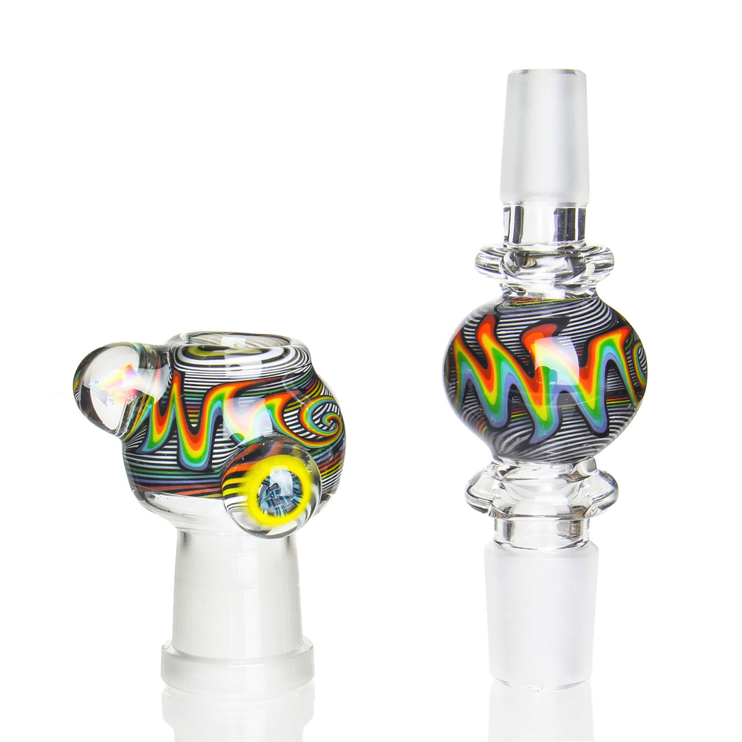 Boro Syndicate Dome and Adapter Set Rainbow Wig Wag — rainbow wig wag dome and adapter set from alternate angle