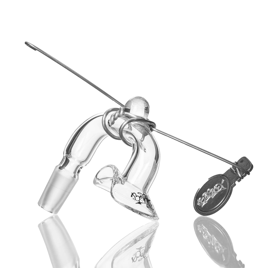 Boro Syndicate Vapor Curve 14mm Male 90deg — glass vapor curve for dab rigs, hero shot
