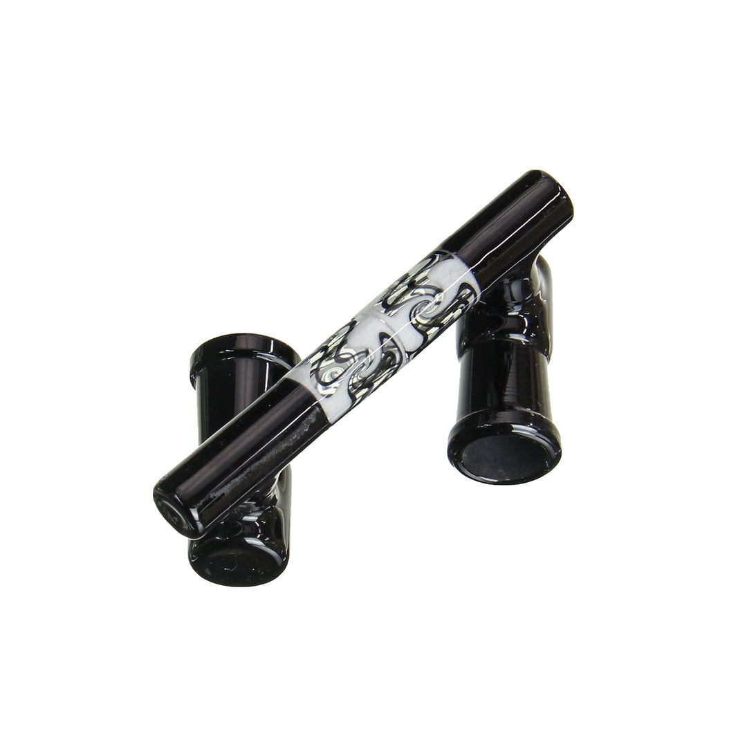 Boro Syndicate Worked Low Rider Drop Down 14mm Female to 14mm Female Black — low profile drop down adapter for water pipes