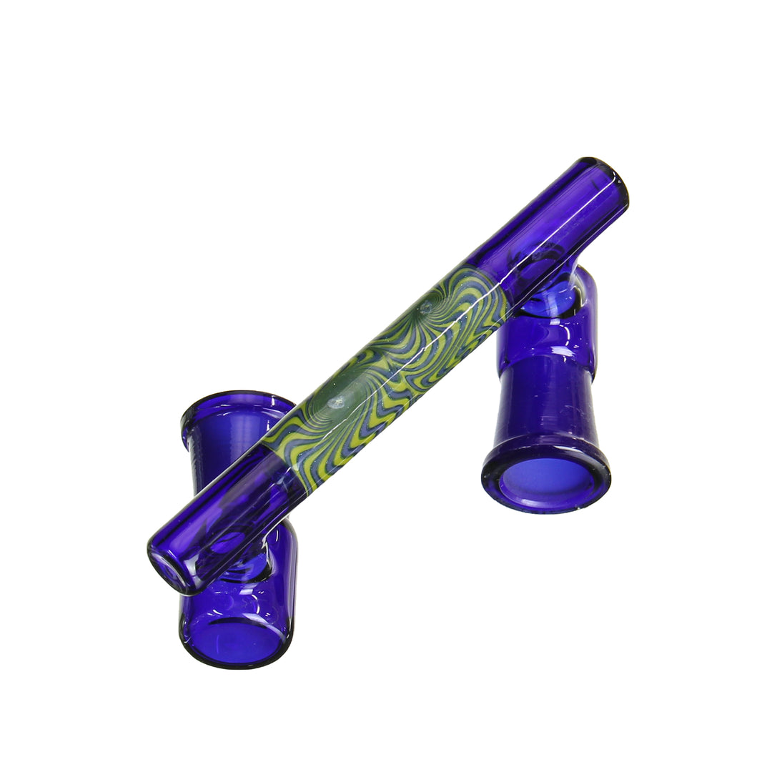 Boro Syndicate Worked Low Rider Drop Down 14mm Female to 14mm Female Blue — low profile drop down adapter for water pipes