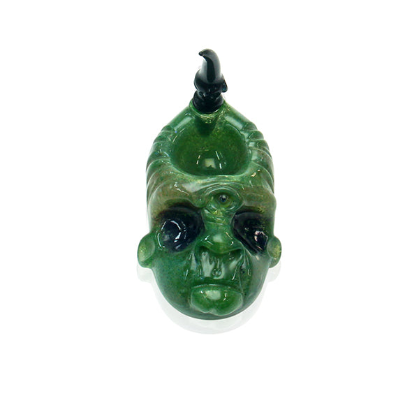 Brandon Martin Glass Zombie Face Dish and Dabber Green concentrate set