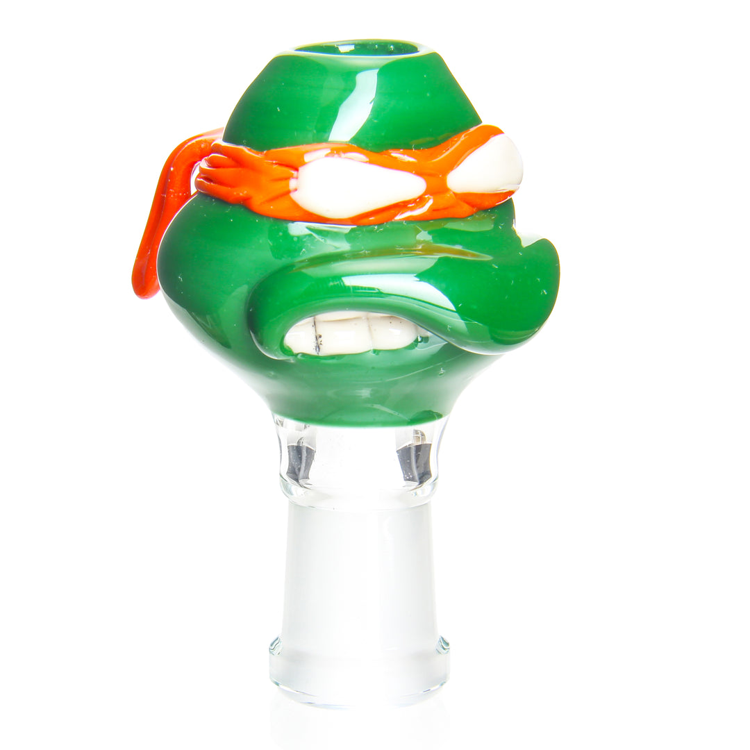 BTGB 14mm Michelangelo Dome — heady glass slide dome with TMNT Michelangelo character sculpting