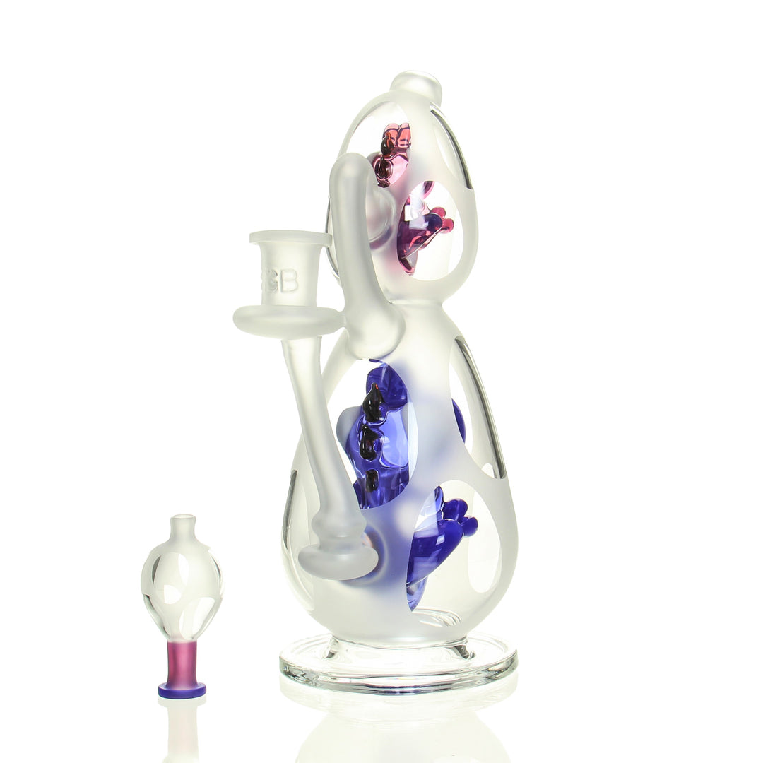 BTGB Double Bubbler Opal Skyline x Stargazer — handblown double bubbler in Opal Skyline and Stargazer