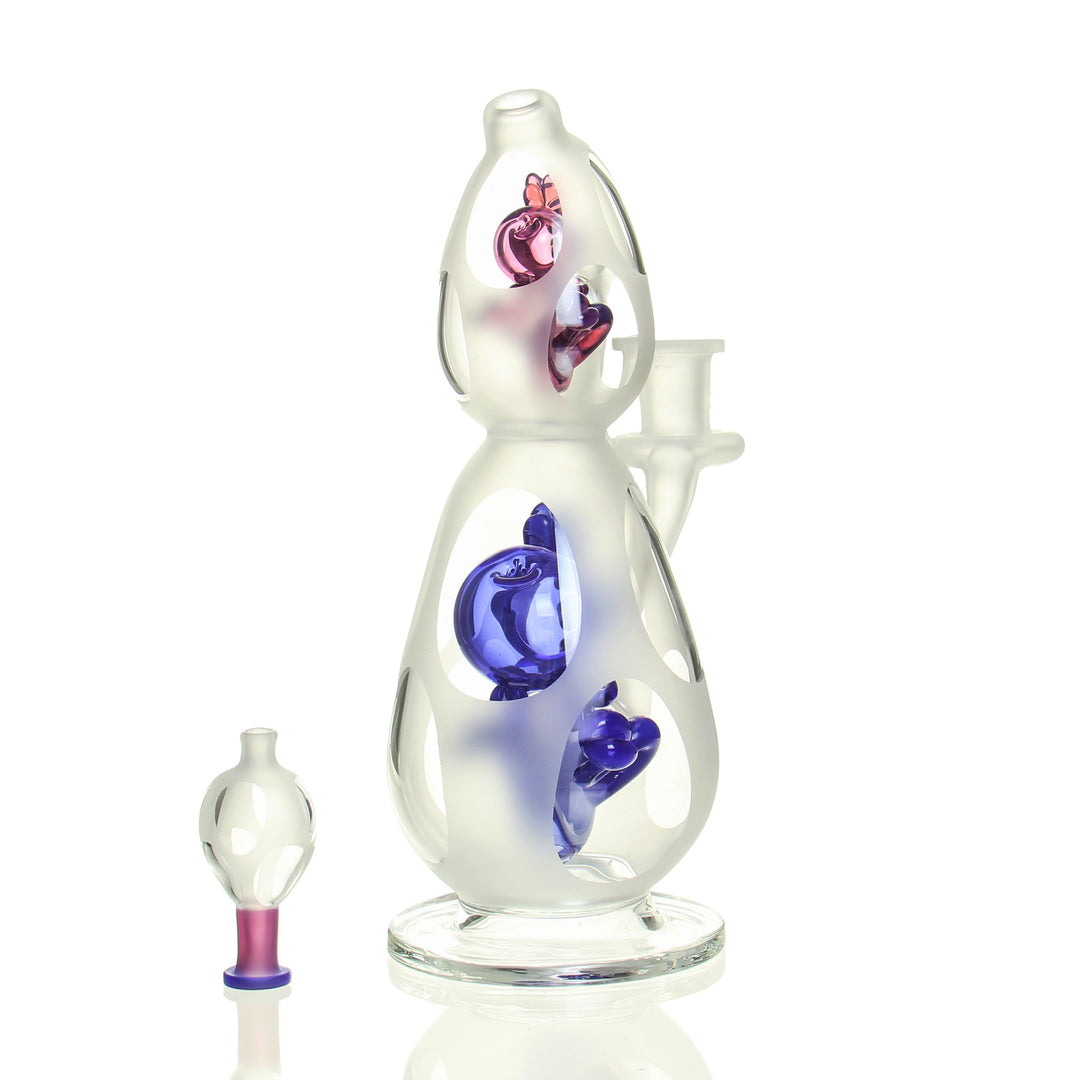 BTGB Double Bubbler Opal Skyline x Stargazer — Opal Skyline and Stargazer double bubbler from alternate angle