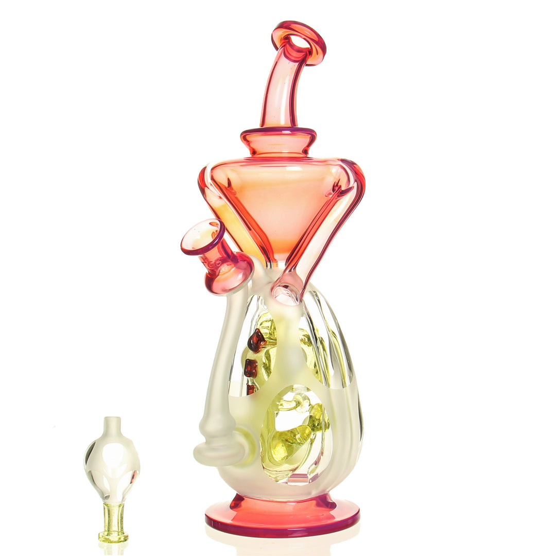 BTGB Double Up Double Down Karmaline x Cropal — handblown double up double down dab rig in Karmaline and Cropal