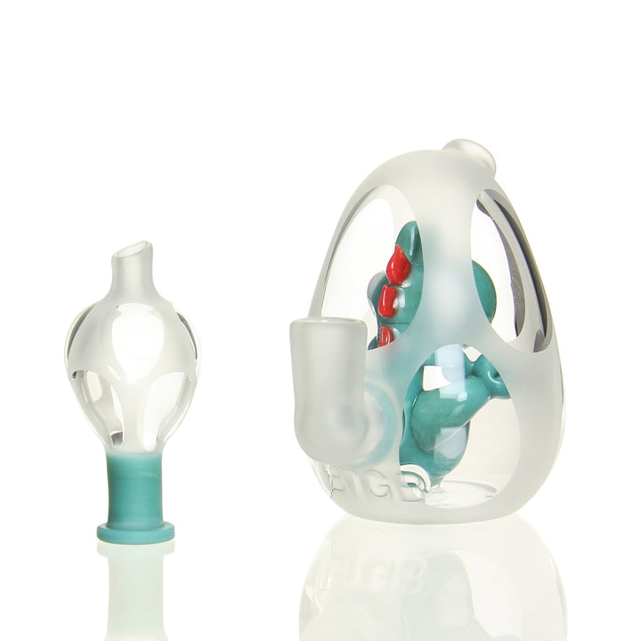 BTGB Mini Yoshi Egg Aqua — handblown mini Yoshi-egg sculpted dab rig in Aqua
