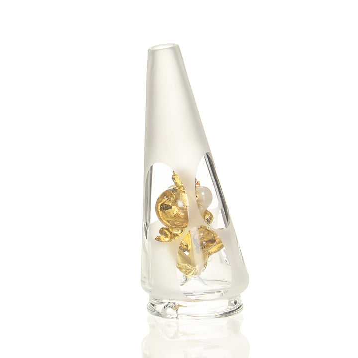 BTGB Puffco Peak Attachment Sunset Slyme — Sunset Slyme Peak attachment installed view