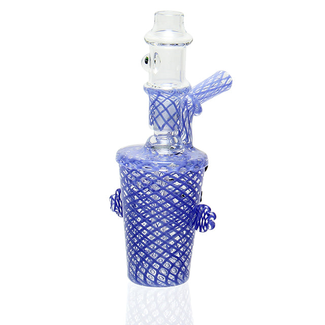 BTGB Reticello Master Shake Bubbler Light Blue side view