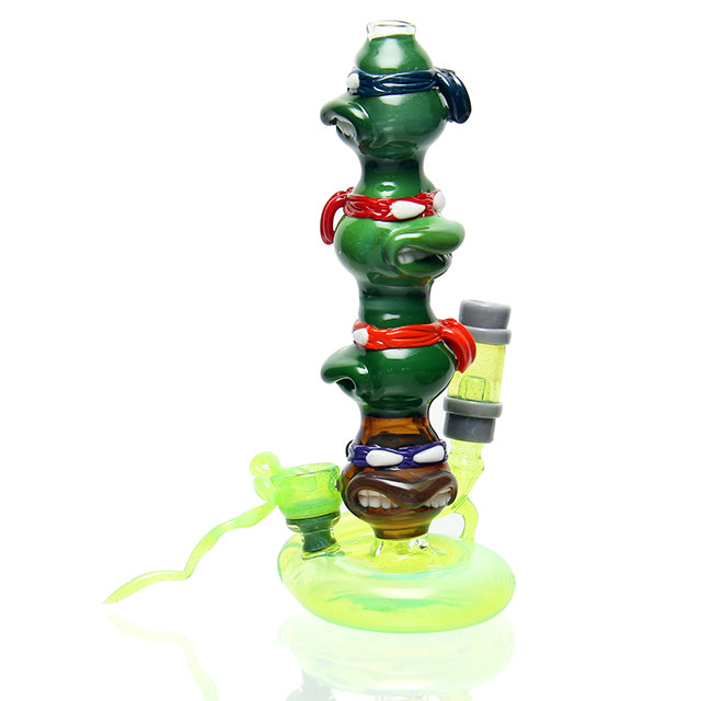 BTGB Glass Teenage Mutant Ninja Turtle Mini Tube sculptural mini bong with 14mm male joint
