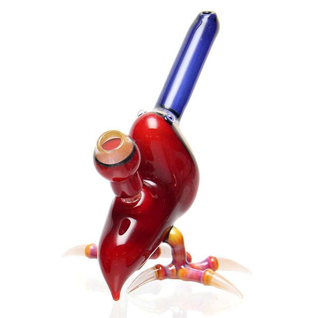 Burtoni Glass Toucan Bubbler Red side view