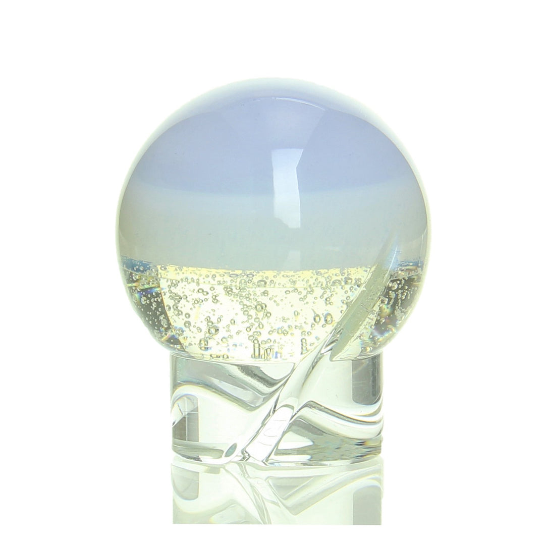 One Trick Pony Glass - Three Tone Marble Spinner Carb Cap - Gemini x Secret White x BlueV