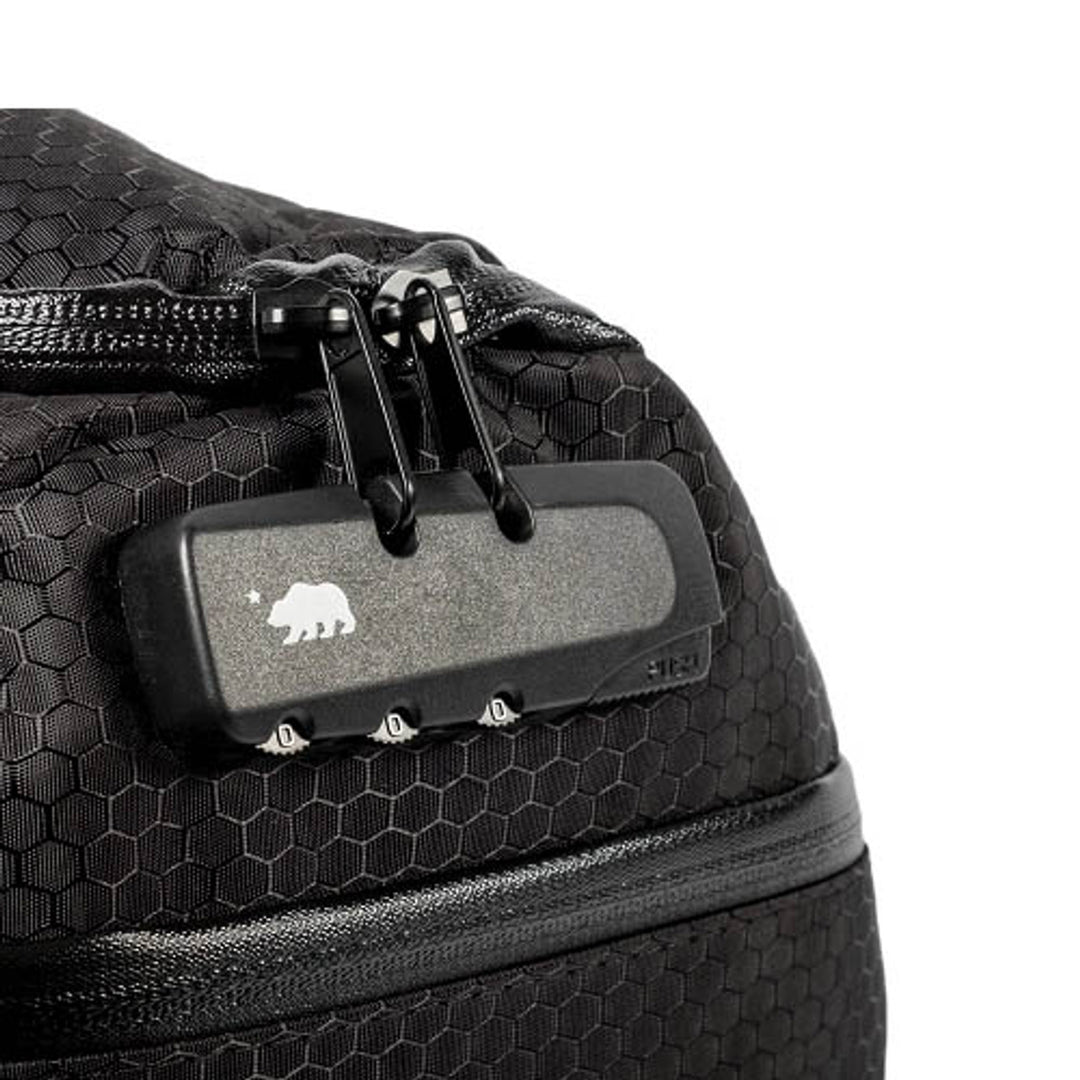 Cali Crusher 16in Duffle Bag Black And White — padded carry duffle bag, hero shot