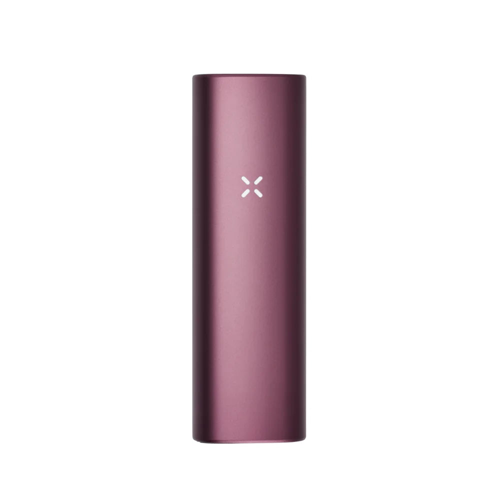 PAX Plus Elderberry dry herb vaporizer in matte burgundy with LED indicator lights