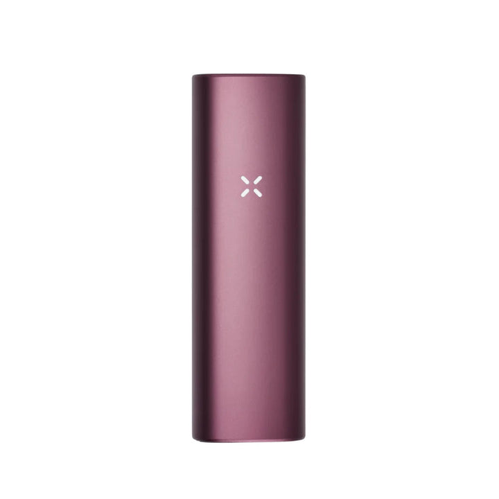 PAX Plus Elderberry dry herb vaporizer in matte burgundy with LED indicator lights