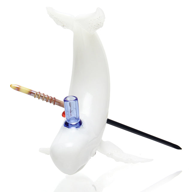 Chadd Lacy Glass Moby Dick sculptural whale dab rig with 10mm female joint