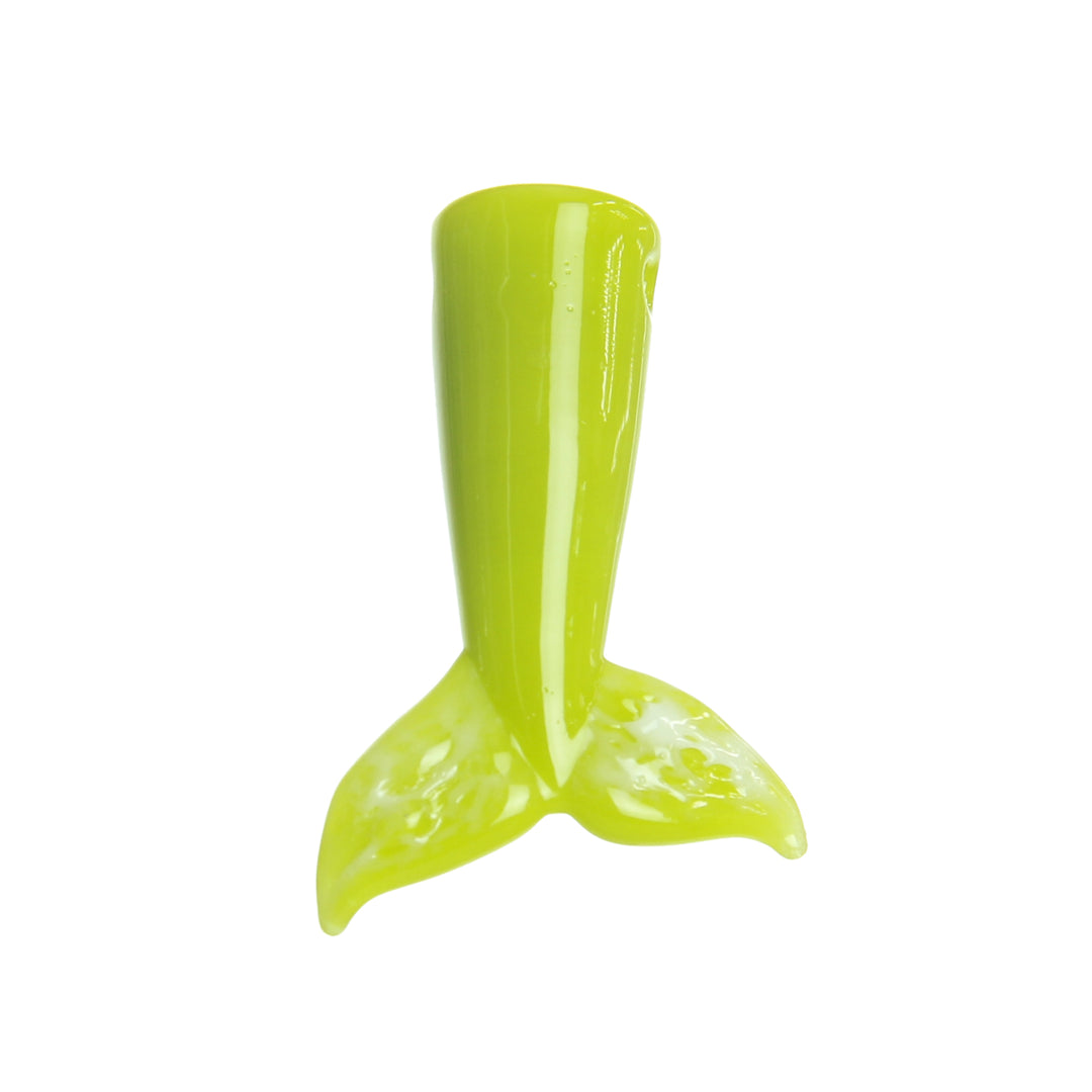 Chadd Lacy Whale Tail Pendant Roswell — heady glass whale tail pendant in Roswell alien green colorway