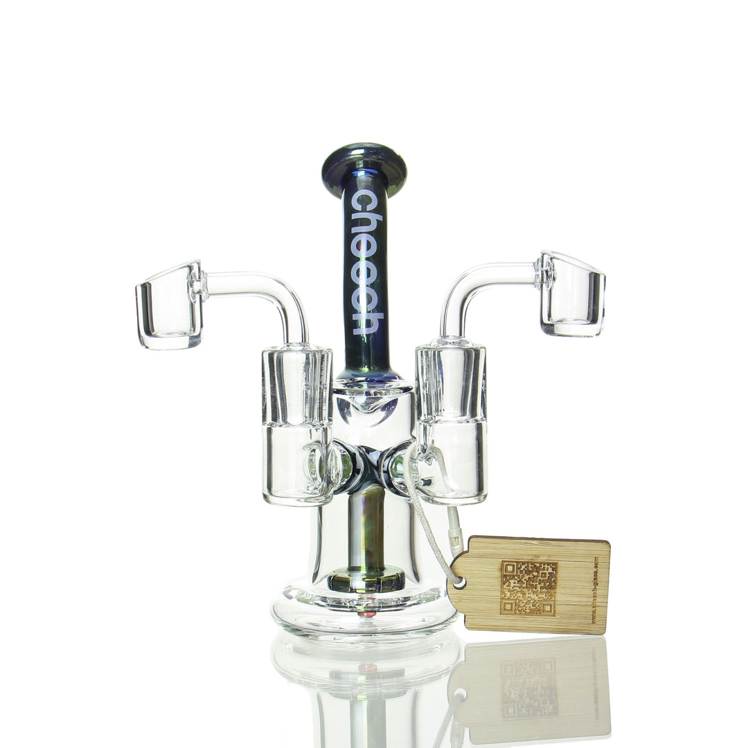 Cheech Glass 6in Double Banger Hanger Space Tech — dual joint detail