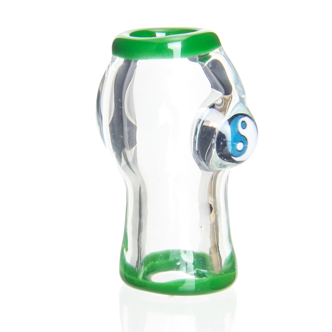 Christina Cody 14mm Dome Ying Yang — heady glass slide dome with ying yang symbol design