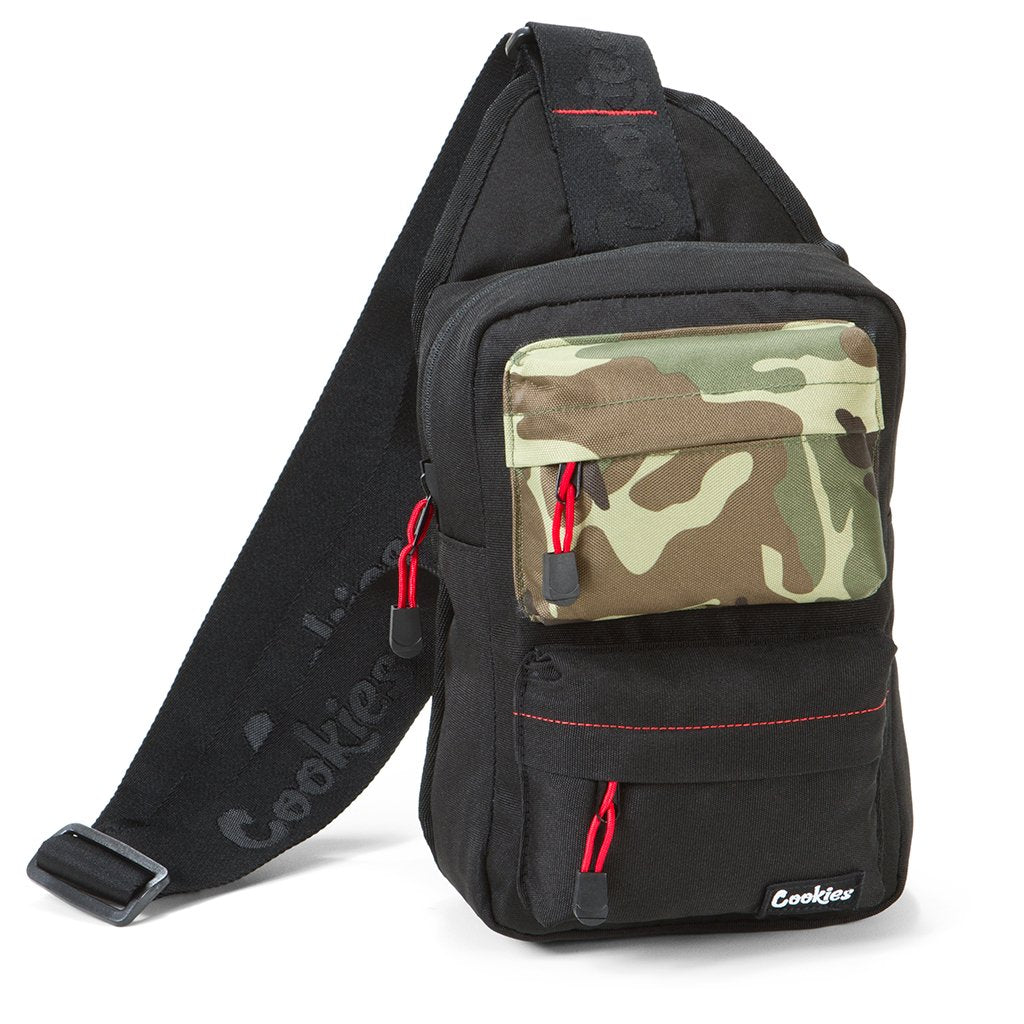 Cookies SF Rack Pack Over The Shoulder Bag Black — Cookies SF Rack Pack over-the-shoulder smell-proof bag in black