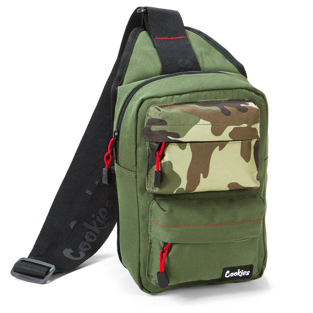 Cookies SF Rack Pack Over The Shoulder Bag Olive — Cookies SF Rack Pack over-the-shoulder smell-proof bag in olive