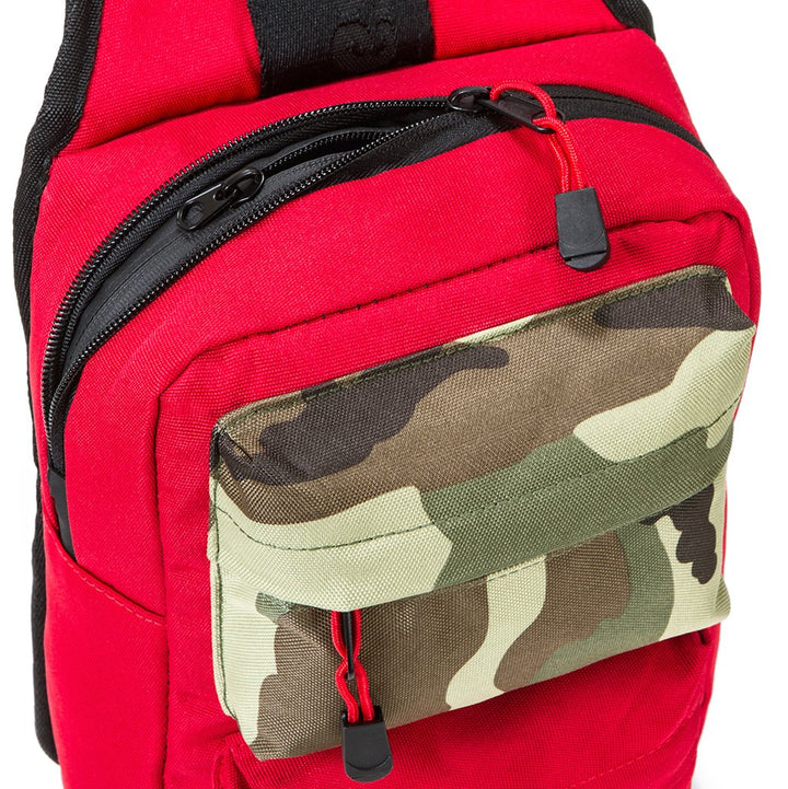 Cookies SF Rack Pack Over The Shoulder Bag Red — red Rack Pack shoulder bag from alternate angle