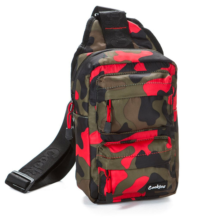 Cookies SF Rack Pack Over The Shoulder Bag Red Camo — Cookies SF Rack Pack over-the-shoulder smell-proof bag in red camo