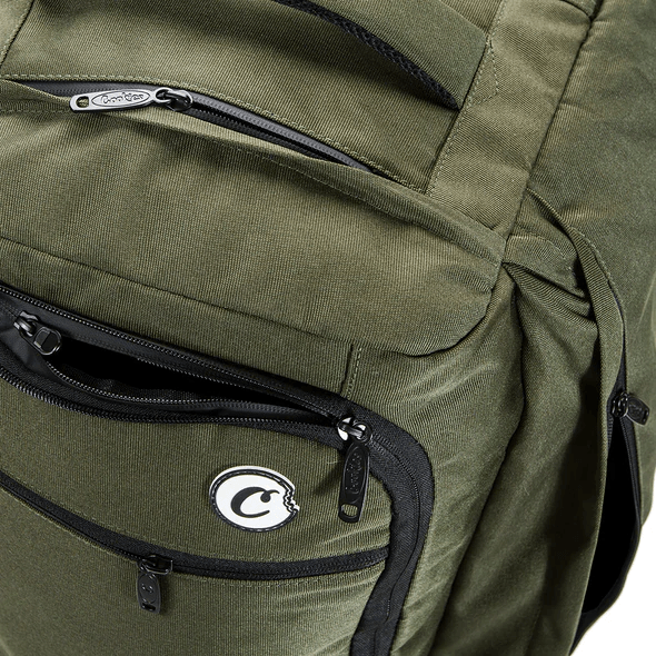 Cookies SF Trek Roller Smell Proof Travel Bag — Olive colorway rolling travel bag, detail view