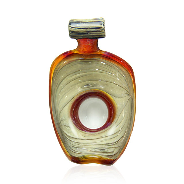 Cowboy Glass x Gemini Andy Cowboy Hat Pendant Tan Amber Purple side view
