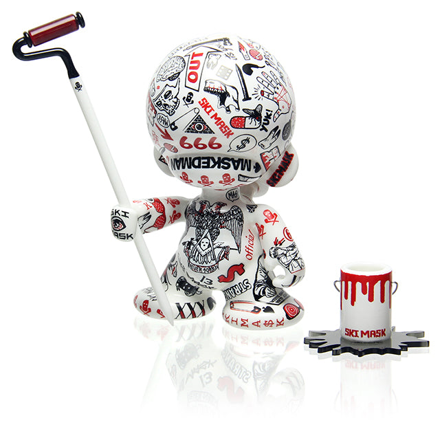 Coyle Condenser x Ski Mask Glass Painter Munny sculptural dab rig with 14mm male joint