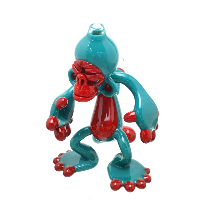 Coyle Condenser x Tyme Glass Ying Monkey Blue and Red dab rig with 10mm male joint