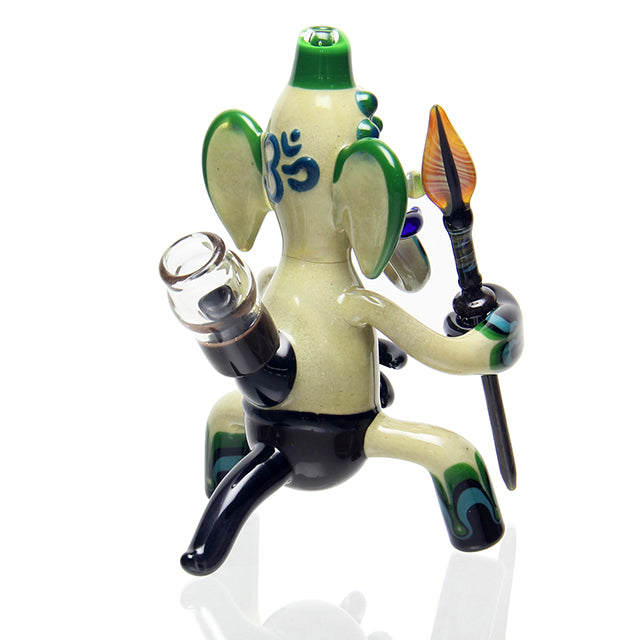 Creep Glass Ganesh Warrior Bubbler side view