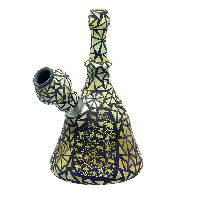 D-Wreck and Slinger Glass Unholy Shattered Tube dab rig with 14mm joint