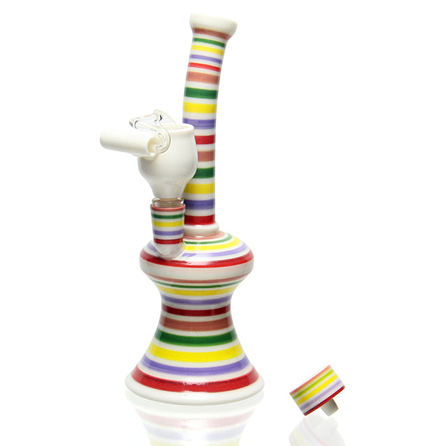 DCN Porcelain Polished Mini Tube Pastel ceramic bong with 10mm female joint