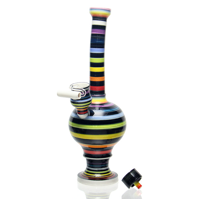 DCN Porcelain Fixed Bucket Polished Tube Black Rainbow ceramic bong