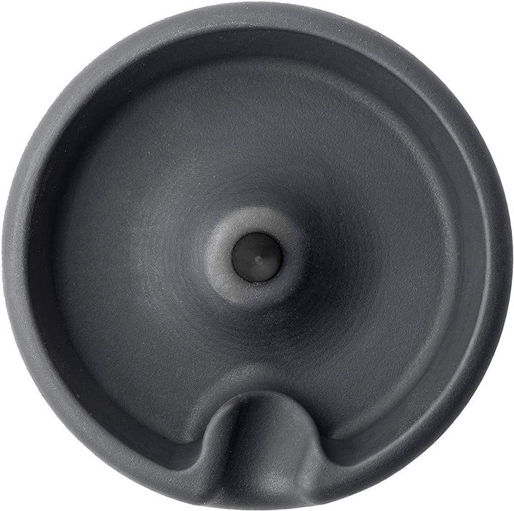 Debowler Minimalist Silicone Ashtray Black with Black Spike — black ashtray with black spike from alternate angle