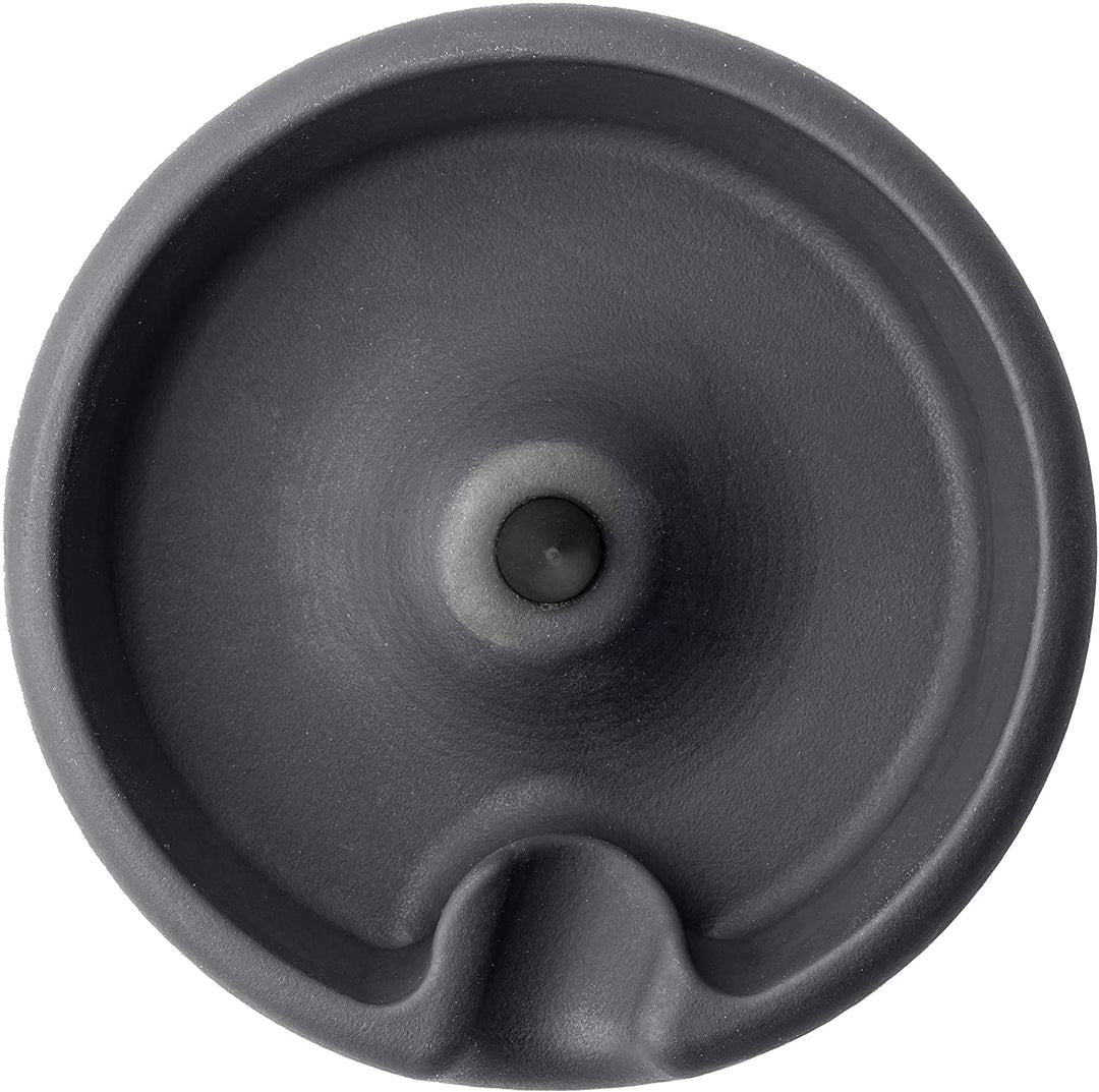 Debowler Minimalist Silicone Ashtray Black with Black Spike — black ashtray with black spike from alternate angle