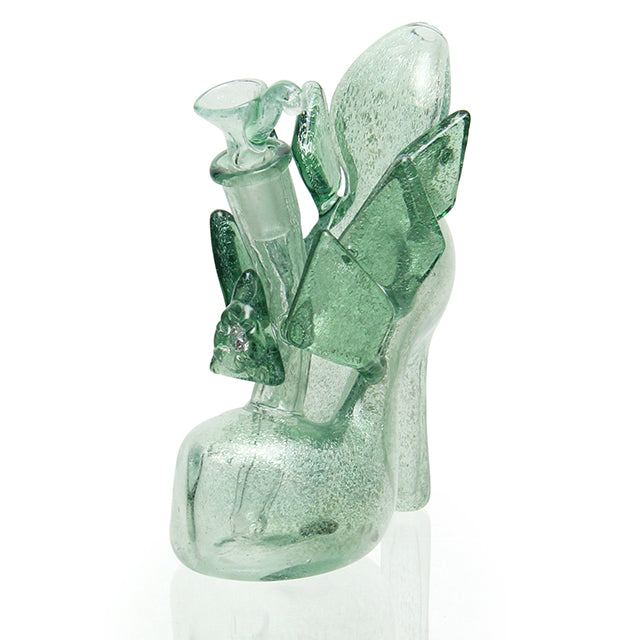 Dellene Peralta High Heel Shoe Dichro and UV Reactive sculptural mini dab rig with 14mm female joint