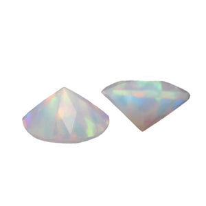 Ruby Pearl Co. - 8mm Diamond Cut Opal - White