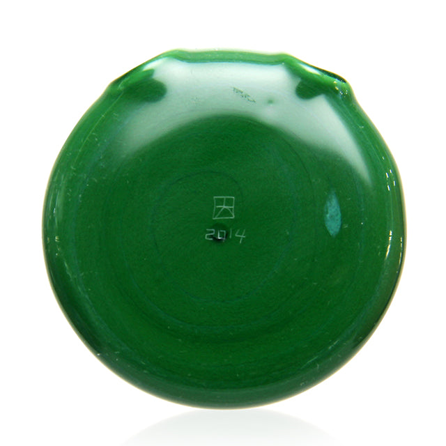 Disk Glass Disc Pendant Green side view