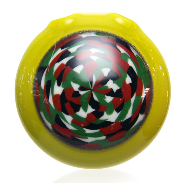 Disk Glass Disc Pendant Yellow wearable glass accessory