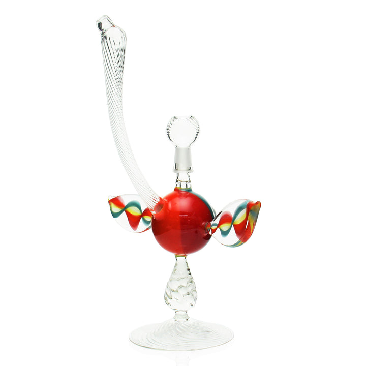 Down Neck Glass Beach Ball Bubbler side view