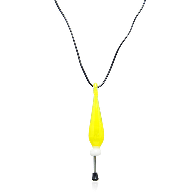 Down Neck Glass Droplet Pendant Dabber Lemon Drop side view