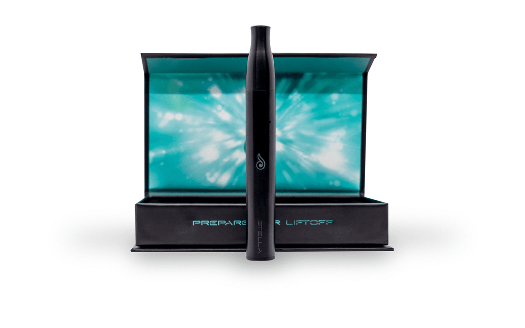 Dr Dabber Stella Vaporizer Pen — full product shot of black stainless steel concentrate vape pen