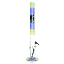 Load image into Gallery viewer, Korey Glass - 23&quot; Worked Straight Tube - Opal Lime x Blue Satin x Agua Azul